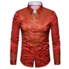 3Dプリントシャツ男性の伝統的なアフリカのダッシュニング長袖スリムフィットカジュアルSドレスS Camisas Masculinas 210721