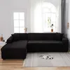 Solid Color Stretch Sofa Pokrywa do salonu Elastyczne Sliplovers Kanapa L Kształt fotel Single / Dwa / Trzy / Cztery SEAT 210723