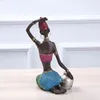 Vilead 19 cm 22cm żywicy etniczne styl afrykański figurki piękno kreatywne rocznika dekoracji dekoracji ozdoby do domu prezent 211101