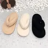 Moda Inverno Novo Branco Plush Flip-Flips Doce Menina Quente Chinelos Cute Mulheres All-Match Home Shoes