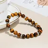 Men Natural Handmade Wooden Vintage Bracelets 8mm Prayer Bead Women Wooden Yoga Jewelry Homme Elastic Bracelet