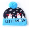 LED Christmas Hat Sweter Knitle Beanie Light Up Hat Party Prezent dla dzieci Xmas 2021 Noworoczne dekoracje