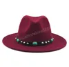 Wolle Frauen Männer Filz Fedora Hut Böhmen Band Elegante Dame Winter Herbst Jazz Kirche Pate Sombrero Caps