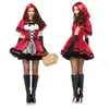 Maat S-6XL Halloween Dames Little Red Riding Hood Kostuum Fantasy Hen Party Robe Cosplay Game Uniform Fancy Dress Y0903