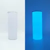 DIY Süblimasyon Tumblers Kupa Karanlık Kupalarda Glow 20 oz Düz Su Şişesi Aydınlık Sıska Tumbler YFAX