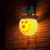 Lamp Covers Shades Christmas Snowman Hoofd Lampenkap Cartoon Wall Deur Veranda Licht Cover Outdoor Jaar Opknoping Decoratie