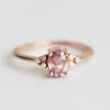 Edelsteen ring cluster cubic zirkoon rose gouden vrouwen ringen aangrijping bruiloft sieraden cadeau