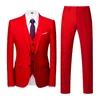 2021 Nuevo traje de gran tamaño Trajes de boda para hombres Best Man's Three Peices Set (chaqueta + pantalones + chaleco) Traje de hombre formal Royal Blue Black 6x X0909