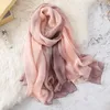 2019 Våren Solid Silk Scarf För Kvinnor / Dam Gradient Lång Soft Bandana Wraps och Sjalar Plus Storlekar Strand Kvinna Foulard