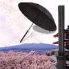 Marki mężczyzn długi uchwyt samurajski parasol stylowy czarny japoński miecz Ninja Katana duża wiatroodporna parasol 6213979