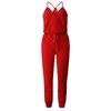 Dames Jumpsuits Rompertjes Cross V-hals Sling Zomer Jumpsuit Losse Elastische Taille Casual Streetwear Kleding Mouwloze Backless Pencil Wome