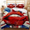 Juegos de Ropa de cama con estampado de labios de chica Sexy, funda de edredón, fundas de almohada, juego de edredón para dormitorio, 200x00, Color agua a la moda, Ropa, Cama China