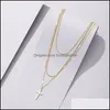 Pendant Necklaces & Pendants Jewelry Hip Hops Sier Plated Link Chain Cross Necklace Classic Style Gold Mti Layer Holy For Party Drop Deliver