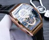 Nuovo Vanguard YachTing cassa in oro rosa V45 S6 YACHT scheletro quadrante blu automatico orologio da uomo cinturino in pelle orologi sportivi hello1017685