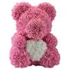 Rose Teddy Bear Heart PE SOAP Espuma Artificial Flor Rose Bear 25cm 40 cm para mulheres namorados casamento aniversário natal lle11539