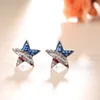 Hot Fashion Star Shape Orecchini bandiera americana Crystal Ear Studs Giorno dell'Indipendenza 4 luglio Gioielli Q0709