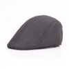 Beret British Retro Linen Duck Tongue Berets Solid Color Forward Hat Casual Fashionable Hats Men's Spring and Autumn Middle-aged cap wmq899