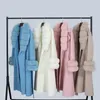 OFTBUY X-long-Chaqueta de invierno con cinturón de piel auténtica para mujer, mezcla de lana de Cachemira, cuello de piel de zorro Natural, puños, ropa de calle