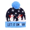 15 style Led Christmas Knitted Hats 23*21cm Kids Mom Winter Warm Beanies Deer Santa Claus Crochet Caps T9I001428