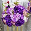 Dekorativa blommor kransar Spr Wedding Flower Wall Artificial Silk Rose Hortangea Ball Centerpiece elfenben 10pcslot9487642