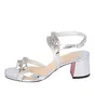 Summer Woman Sandal Flats Low Heel Sandals Chunky Heeld Silver Studs Patent Leather Galerietta Block Heel Womens Sandalie Storlek 35-436541841