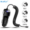 RAXFLY Cargador de Coche USB Quick 3.0 para Xiaomi Teléfono Móvil Micro Tipo C Cable Rápido iPhone s