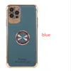 Для iPhone11Pro Cale Phone Case Luxury Plating Silicone Магнитное кольцо Мягкая крышка iPhone 12 Mini Pro Max с подставкой