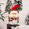 Transparent elf baby docka godis tenn xmas träd hängande väskor oramenter god jul dekor barn naviidad presentförpackning favor