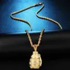 HIP Hop Iced Out Bling Cubic Zircon CZ Grenades Bombs Necklace & Pendant for Women Men Jewelry Wholesale X0509