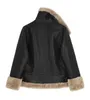 패션 가짜 모피 코트 여성 모피 칼라 가죽 자켓 따뜻한 봉제 두꺼운 겉옷 겨울 숙녀 양모 코트 지퍼 자켓 211007
