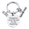 2022 Rostfritt stål Graduation Keychain Pendant Metal Keychains Nyckelkedja Bagage Decoration Keyring Creative Graduation Gift