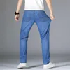 SHAN BAO Gerade, lockere, leichte Stretch-Jeans, Sommer, klassischer Stil, Business-Casual, junge Herren, dünner Denim 210716