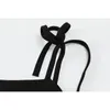 Francuski Elegancki Spaghetti Pasek Kobiety Lato Streetwear Moda Zipper Design Slim Sexy Bez Rękawów Czarne Kobiece Mini Dresses 210515