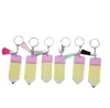 Creative Teachers Day Keychain Fashion Akryl Pencil Dangle Charms Key Ring Anpassa med Small Tassel Keyring Festival Party 3951283