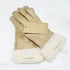 New Brand Design Faux Fur Style Gloves for Women Winter Outdoor Warm Five Fingers Artificial Leather Glove Wholesale WLL1189