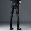 Mens High Quality Classic Business Jeans,Elastic&Washed Denim Pants,Straight Slim-fit Scratches Decors Fashion Casual Jeans; 211111