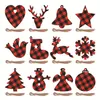 2021 nouvelles décorations de Noël copeaux de bois suspendus en bois maison famille porte d'entrée ferme décoration arbre de Noël pendentif 10 pièces/paquet
