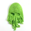 Cycling Caps & Masks Funny Tentacle Octopus Beanie Knit Beard Hat Fisher Cap Wind Ski Mask Black