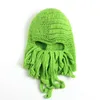 Fietsen Caps Maskers Grappige Tentakel Octopus Beanie Knit Baard Hoed Fisher Cap Wind Ski Mask Zwart