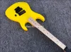 Guitare électrique jaune BC B C Rare, pont trémolo Floyd Rose, micro simple, touche en érable, matériel noir