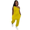 Kvinnor Jumpsuits Rompers Overells One Piece Pants Onesies Sexig Lös Ärmlös Playsuit Slim Fashion Solid Paneled Jumpsuit Kvinnor Kläder KLW6530