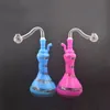 Mini Renkli Vazo Pyrex Cam Yağı Rig Bong Boru Kalın Küçük Brülörler Borular Dab Rig Mini Heady Beher Bongs