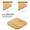 WOODED Bamboe Draadloze Oplader Hout Houten Pad Qi Snel Opladen Dock USB-kabel Tablet Voor iPhone 11 Pro Max Samsung Note10 Plus7819062