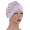 Fashion Ladies Bright Cloth Bow-knot Hair Accessories Turban Hat Headwear Muslim Woman Hijab Hat India Africa Bonnet Beanie