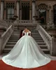 2022 Plus Size Arabic Aso Ebi Elegant Ball Gown Wedding Dress Sweetheart Beaded Satin Sexy Bridal Gowns Dresses ZJ0232