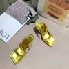 Designer-sandalen schoenen hak vierkante teen sandaal mode luxe vrouwen schoen hoge hakken slippers voor vrouw beste kwaliteit flip flops