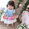 小さな女の子スペインのラテリアのドレス子供ブティックスペインボールガウン幼児夏の王女幼児の誕生日パーティーGZB001 G1218