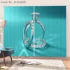 Rideaux à 2 panneaux avec anneau en diamant 24 carats, rideaux de fenêtre en tissu isolé thermiquement, pour salon, chambre à coucher, impression 3D de mariage