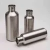 350/500/750ml Stainless Steel Wide Mouth Drinking Water Bottle Sports Cycle Bamboo Cap 211122