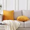 2 pezzi morbido velluto getta federe decorazione cuscini copertine quadrato con nappa per divano letto auto casa matrimonio cuscino cuscino / decorazione